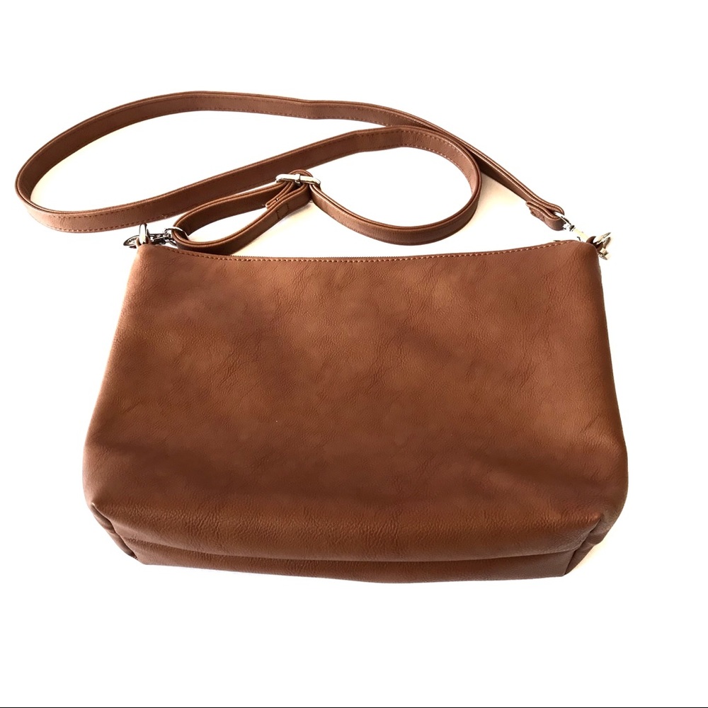 Cognac PU leather purse